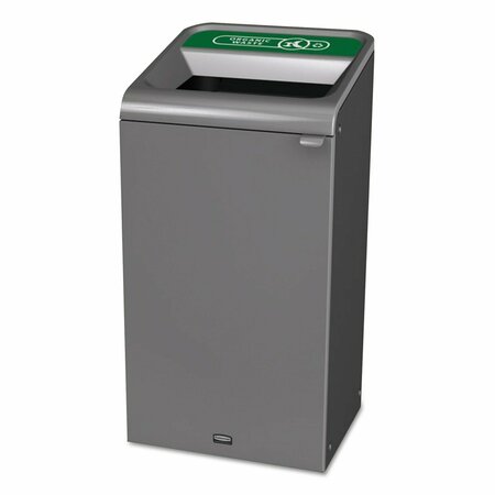 RUBBERMAID COMMERCIAL Configure Indoor Recycling Waste Receptacle, Organic Waste, 23 gal, Metal, Gray 1961627